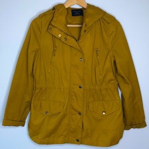 Love Tree Mustard Utility Jacket w/ hood- S